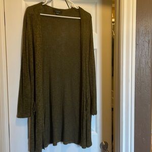 Long olive green sweater